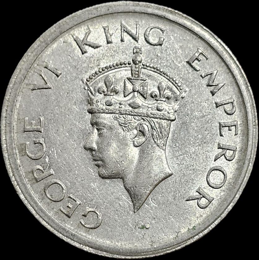 Scarce 1 Rupees 1947 Gem UNC Bombay Mint Coin