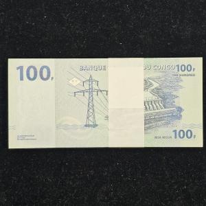 Congo 100 Francs Gem UNC 100 banknote serial bundle