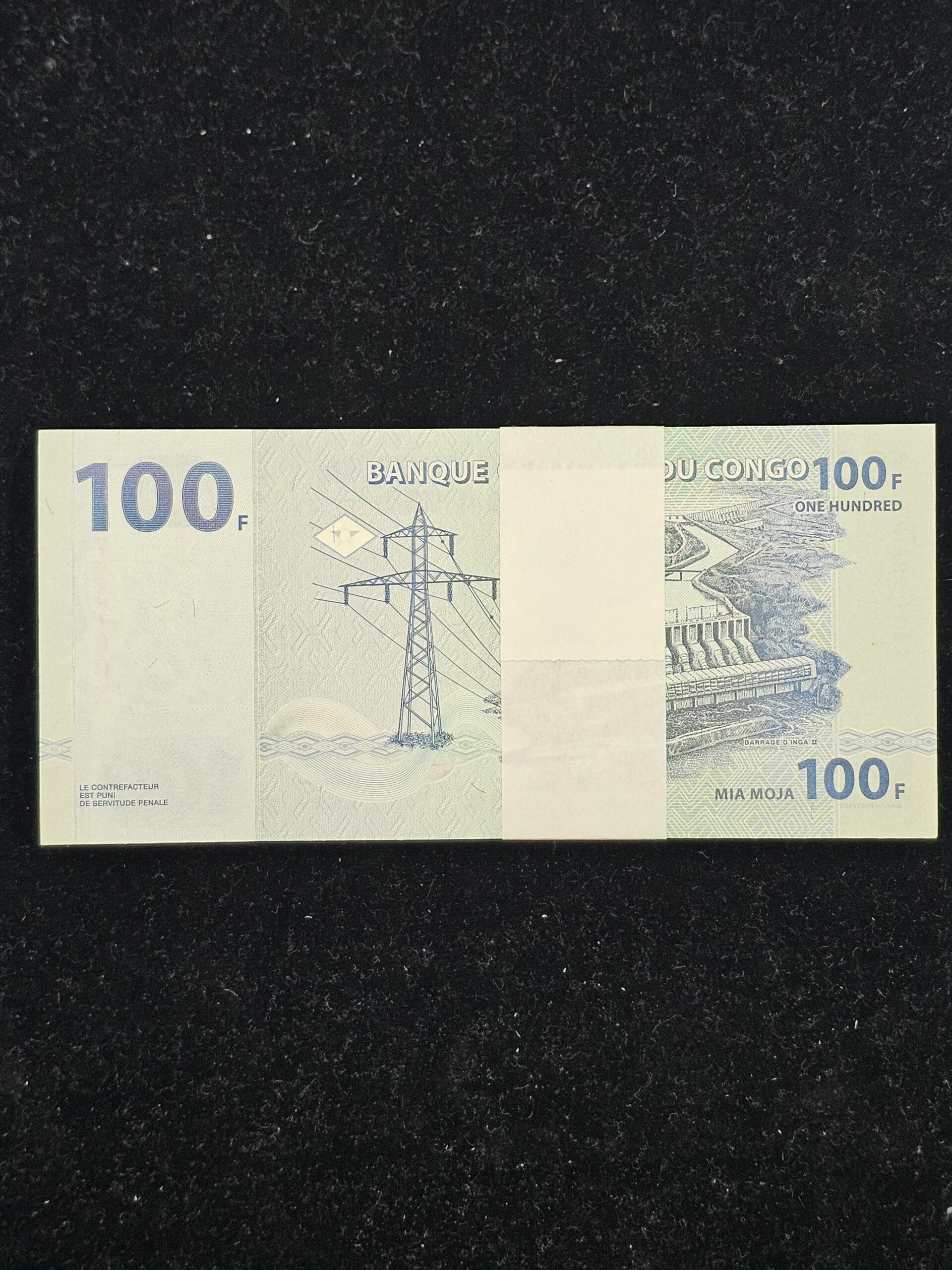 Congo 100 Francs Gem UNC 100 banknote serial bundle