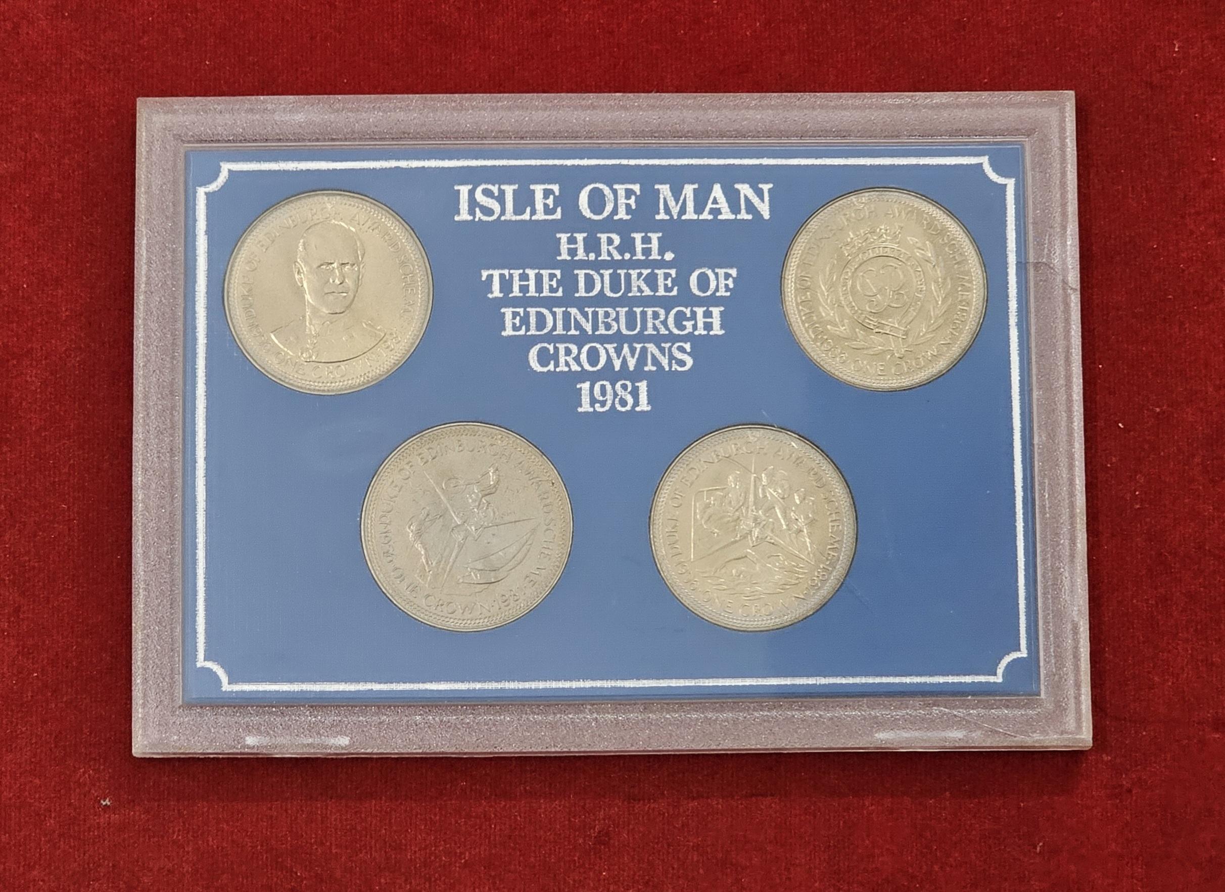 1981 Isle of Man Edinburgh Crowns 4 Coins Set