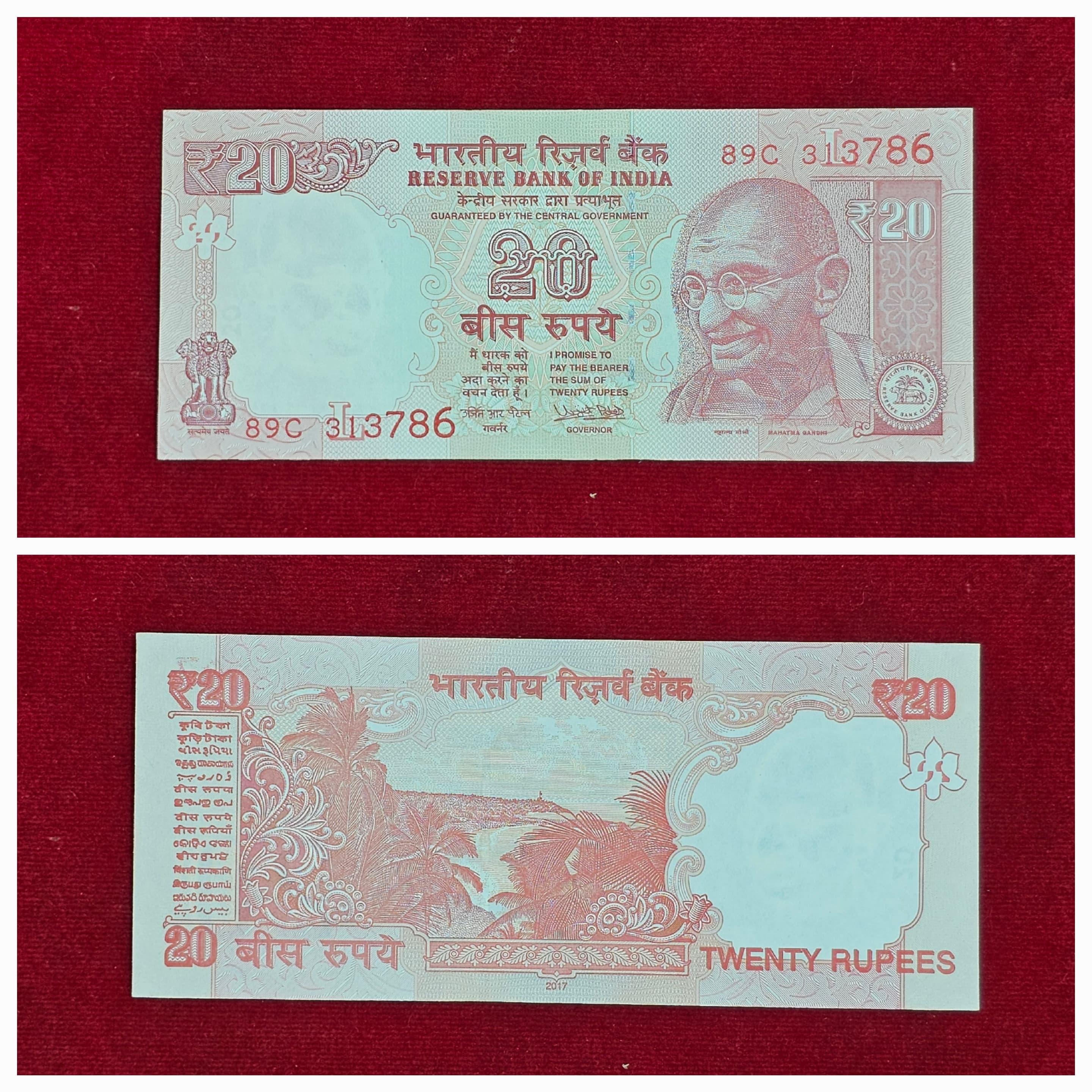 20Rs Fancy number Gem UNC note ending with 786