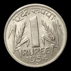 1 Rupees 1954 Bombay Mint Rare UNC Coin