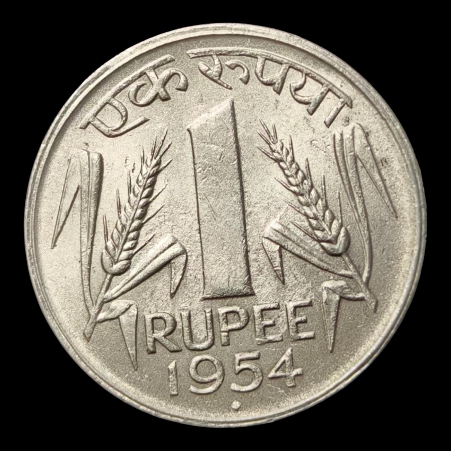1 Rupees 1954 Bombay Mint Rare UNC Coin