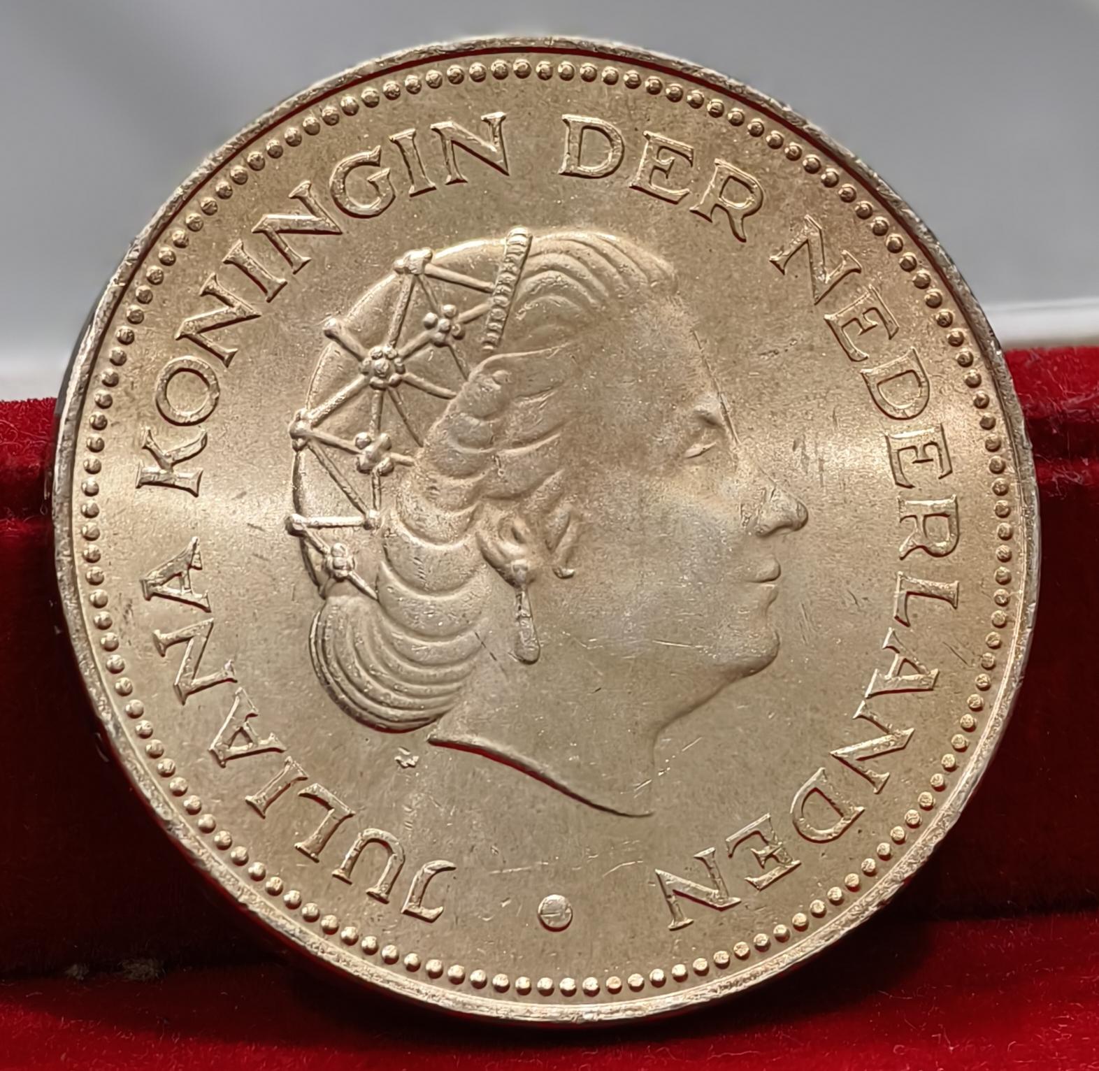 10 Gulden Juliana (Liberation) 1970 UNC Netherlands Silver Coin