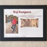 10 Rupees Birthday Note and Personalized Photo Frame with photo and text