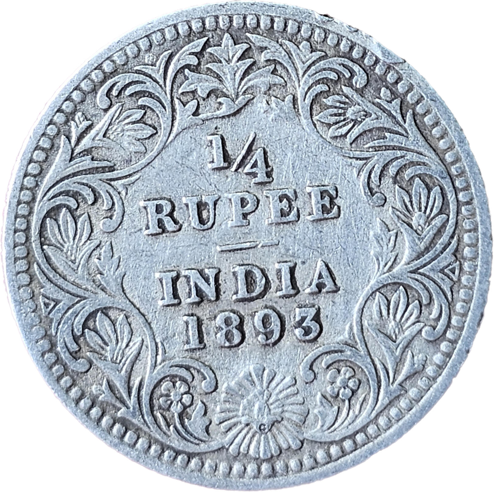 1/4 Rupees Victoria Empress 1893