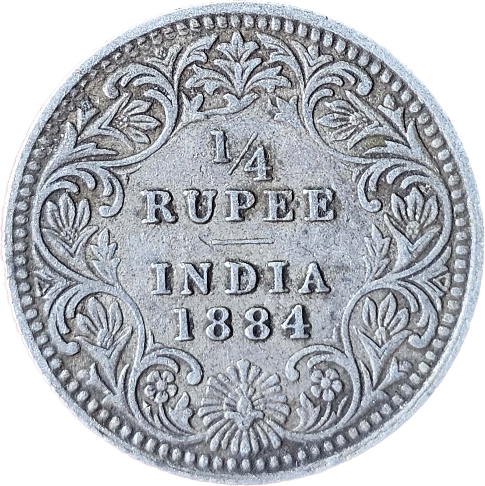 1/4 Rupees Victoria Empress 1884