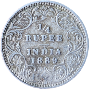 1/4 Rupees Victoria Empress 1889