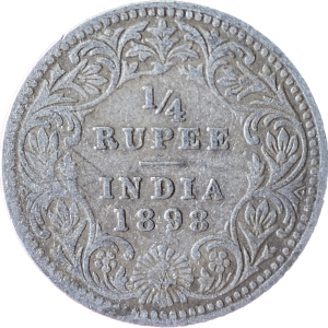 1/4 Rupees Victoria Empress 1898