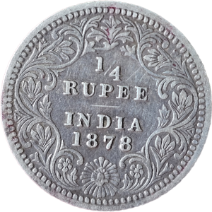Rare 1/4 Rupees Victoria Empress 1878