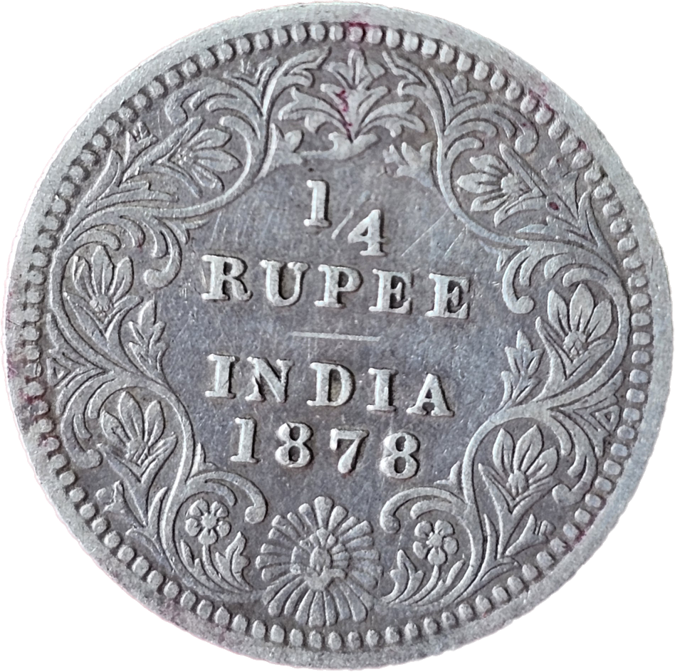 Rare 1/4 Rupees Victoria Empress 1878