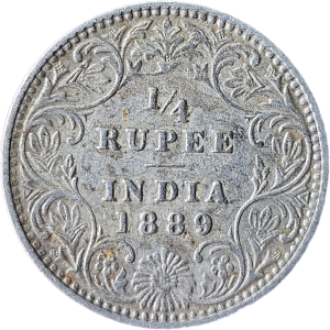 1/4 Rupees Victoria Empress 1889