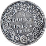 1/4 Rupees Victoria Queen 1876