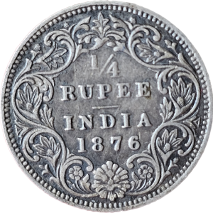 1/4 Rupees Victoria Queen 1876
