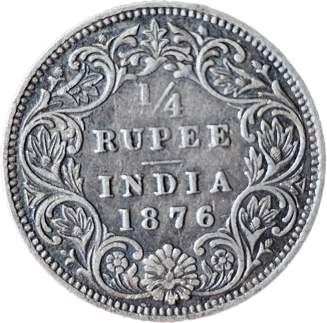 1/4 Rupees Victoria Queen 1876