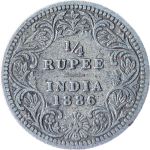 1/4 Rupees Victoria Empress 1886