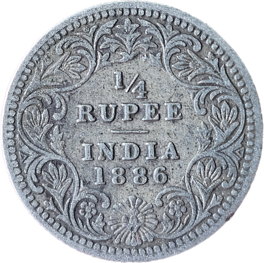 1/4 Rupees Victoria Empress 1886