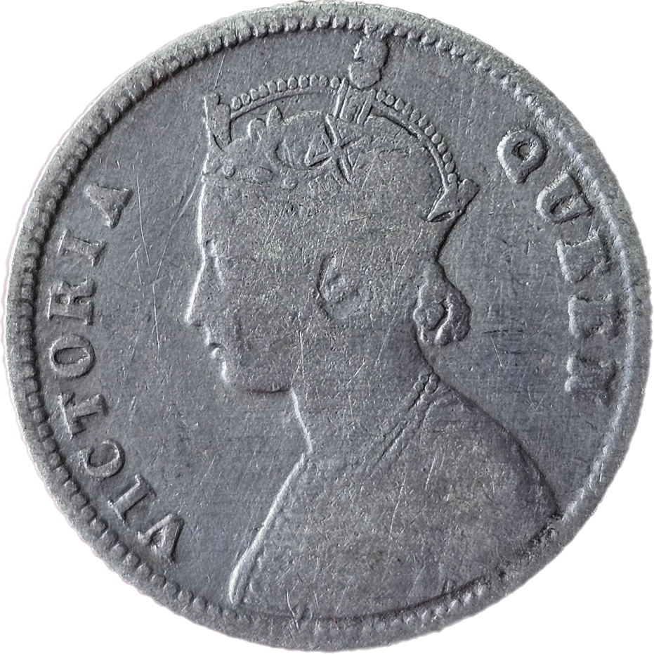1/4 Rupees Victoria Queen 1876