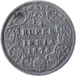1/4 Rupees Victoria Queen 1876