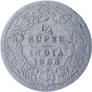 Rare 1/4 Rupees Victoria Empress 1883