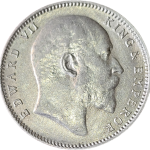 Edward VII King Emperor 1908 Silver Coin