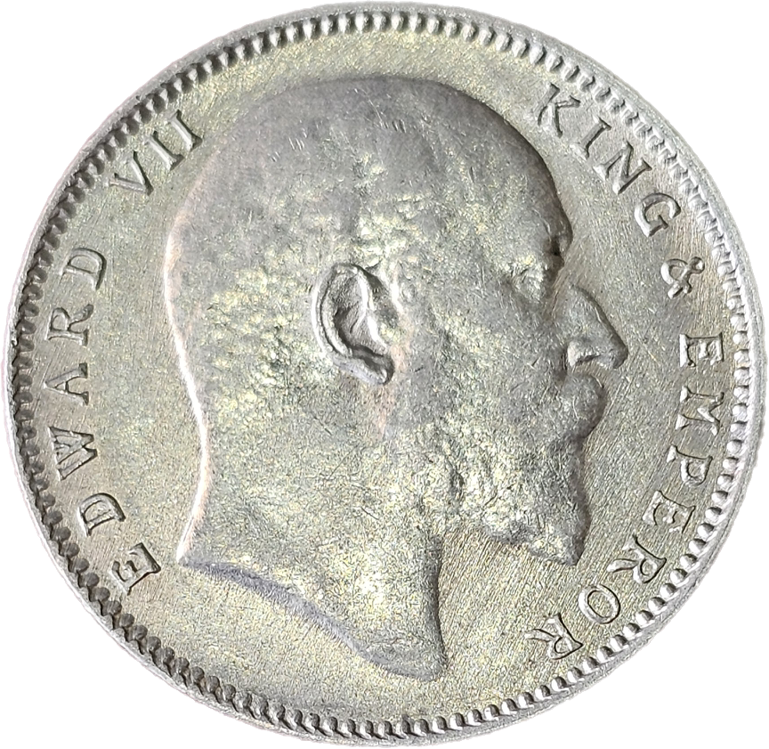 Edward VII King Emperor 1908 Silver Coin