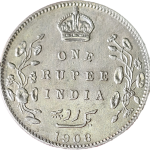 Edward VII King Emperor 1908 Silver Coin