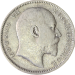 Edward VII King Emperor 1910 Silver Coin
