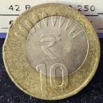 10Rs Off-Center Error 2016 Bombay Mint Coin