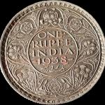 Rare George VI One Rupee 1938 Silver Coin