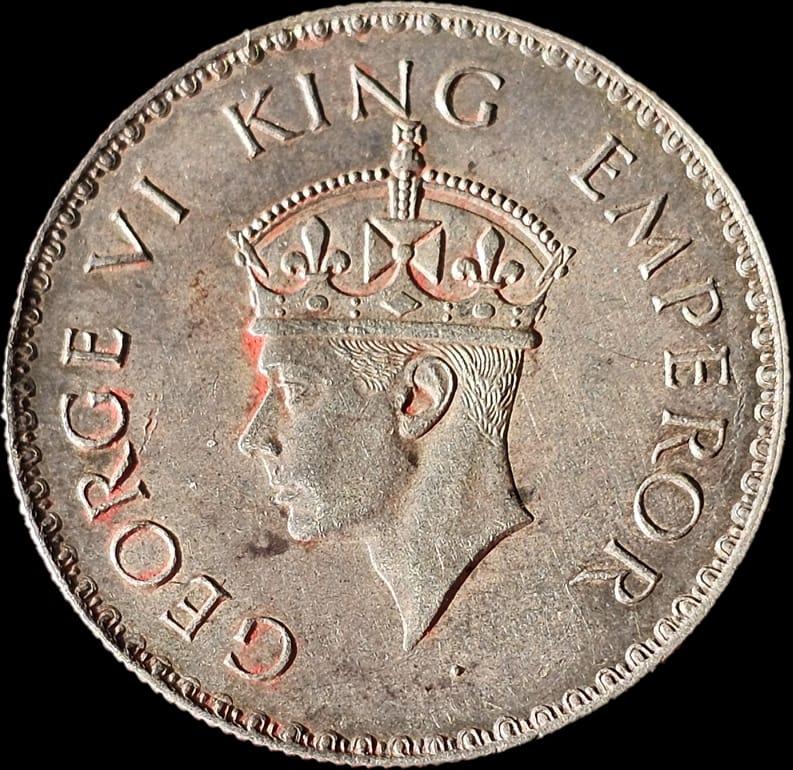 Rare George VI One Rupee 1938 Silver Coin