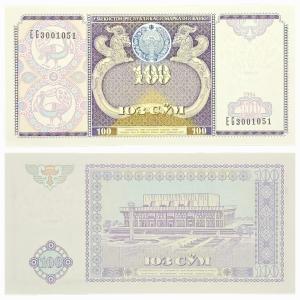 Uzbekistan 100 Som Gem UNC Banknote SKU FLN88