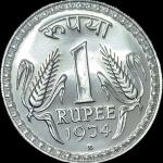 Scarce 1Rs 1974 Bombay Mint Proof Coin