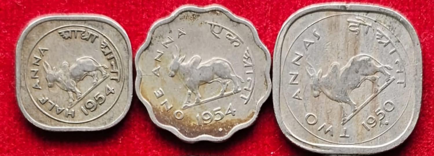 Scarce Bull Set of 3 Bombay Mint Coins