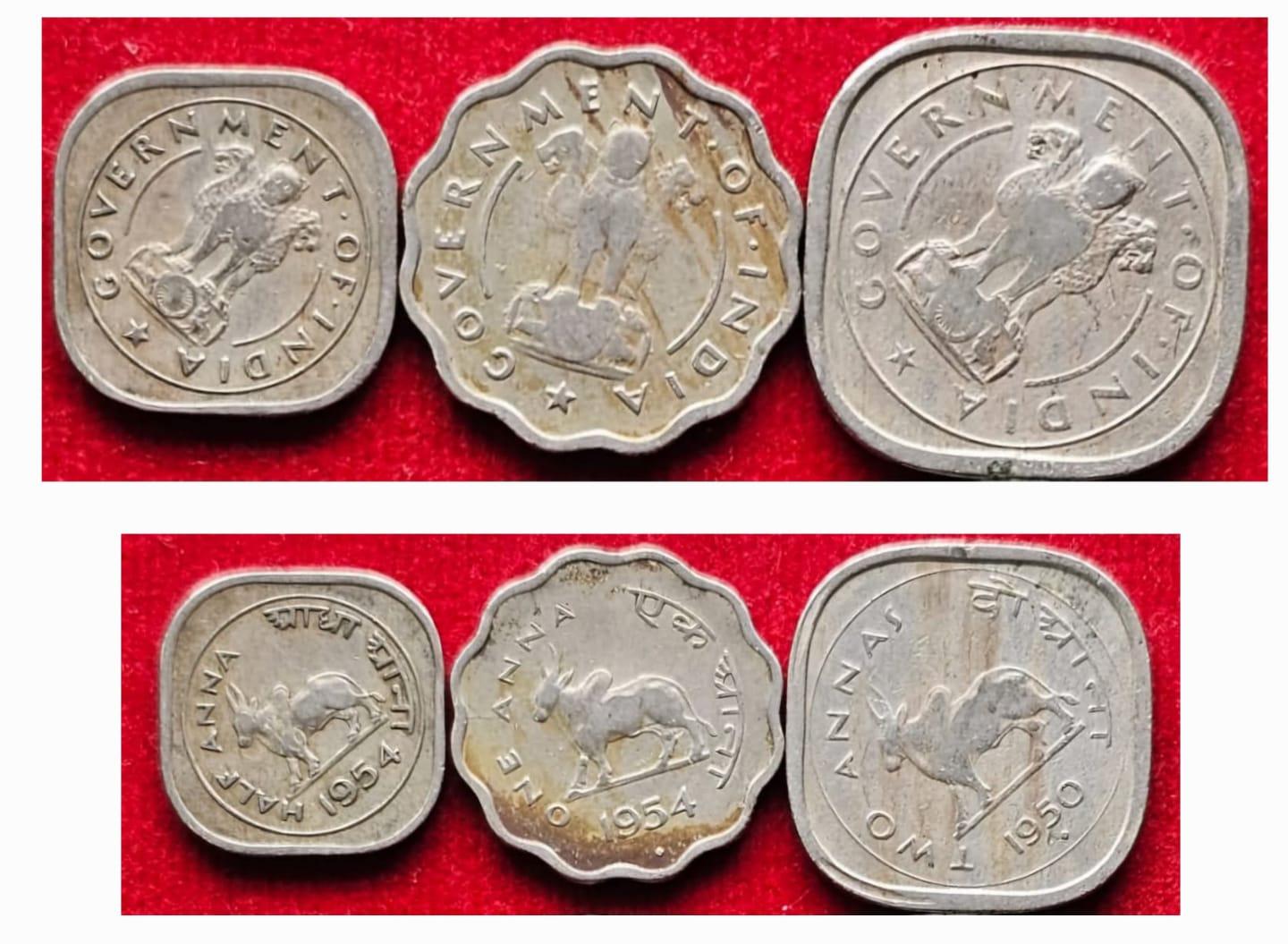 Scarce Bull Set of 3 Bombay Mint Coins
