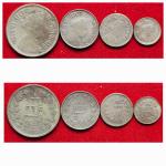 Rarest Sri Sayaji Rao Gaekwad Baroda 4 Silver Coins set