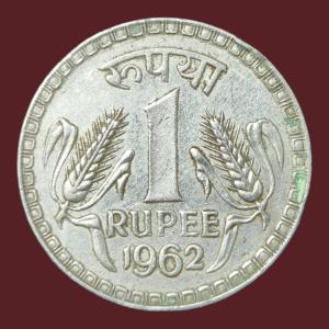 1Rs 1962 Single Mint Kolkata Scarce Coin