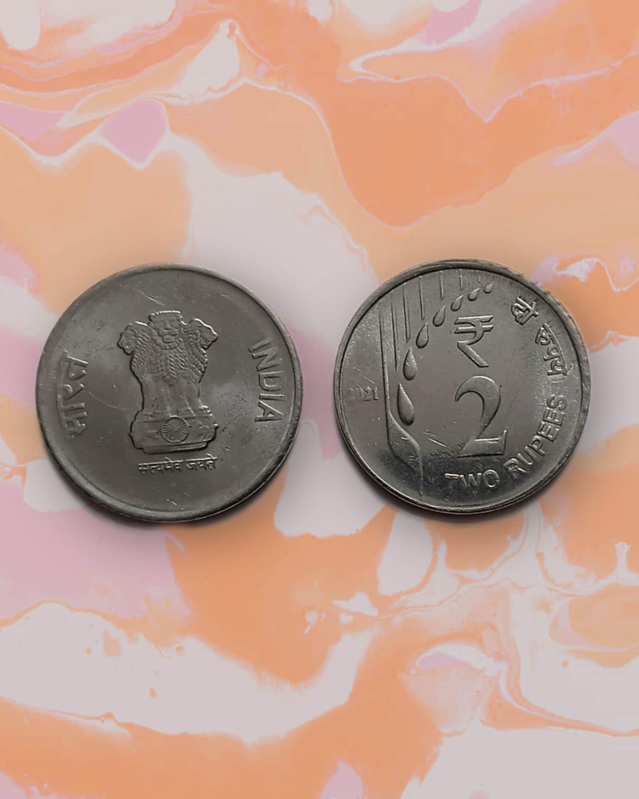 2 RUPEES RAINDROPS -2020 UNC COIN