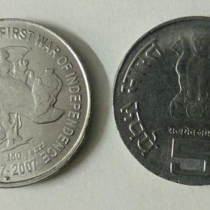 5 Rupee - 150 Years of 1st War of Independence- 1 No - UNC