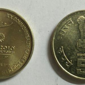 5 Rupee - XIX Commonwealth Games- 1 No - UNC
