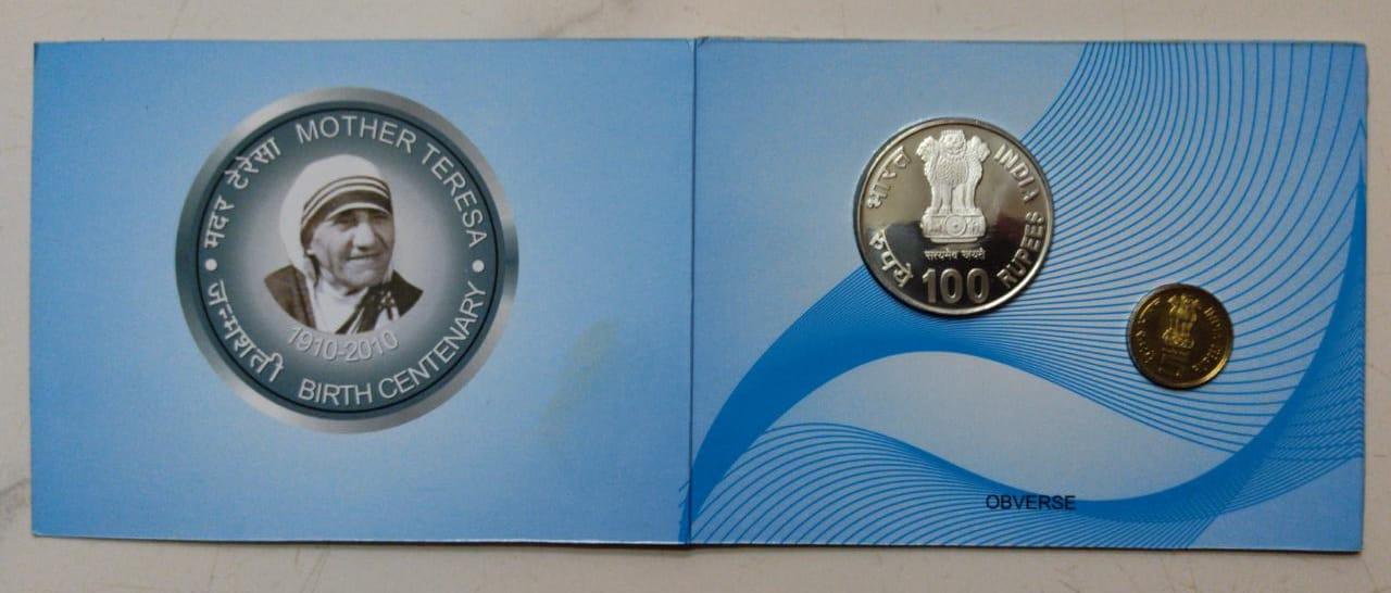 Mother Teresa Birth centenary Rs.100 Rs.5  (Proof set)