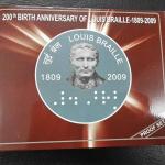 200th Birth Anniversary of Louis Braille 1809-2009  Rs.2(Proof)
