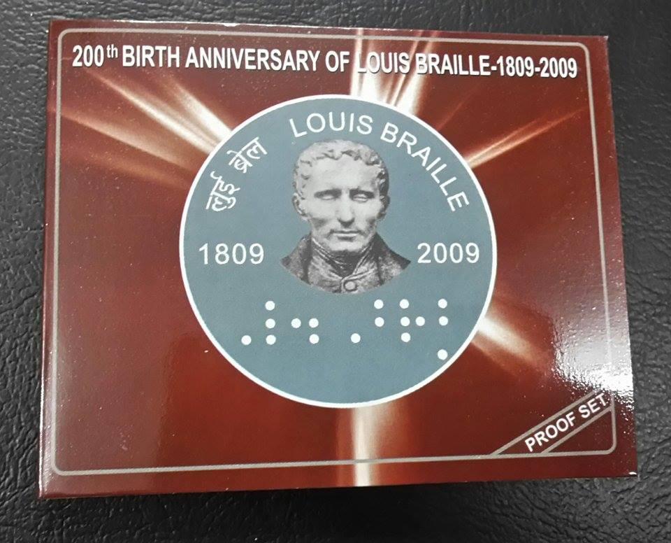 200th Birth Anniversary of Louis Braille 1809-2009  Rs.2(Proof)