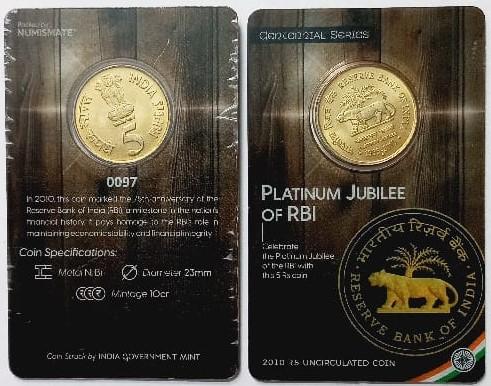 Reserve Bank of India  ATM card Rs.5 (Pvt)