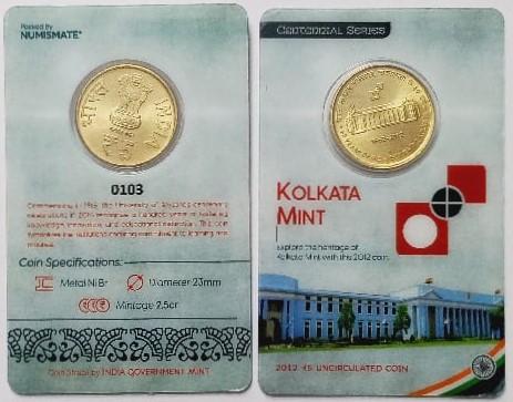 Kolkata Mint ATM card Rs.5 (Pvt)