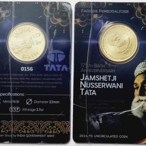 175th Birth Anniversary Jamshed Ji Nusserwanji Tata Rs. ATM card Rs.5 (Pvt)