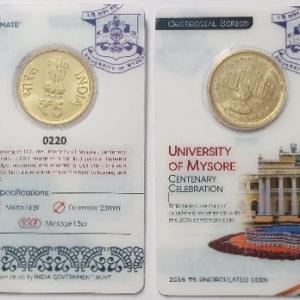 University Of Mysore Centenary Celebration ATM card Rs.5 (Pvt)
