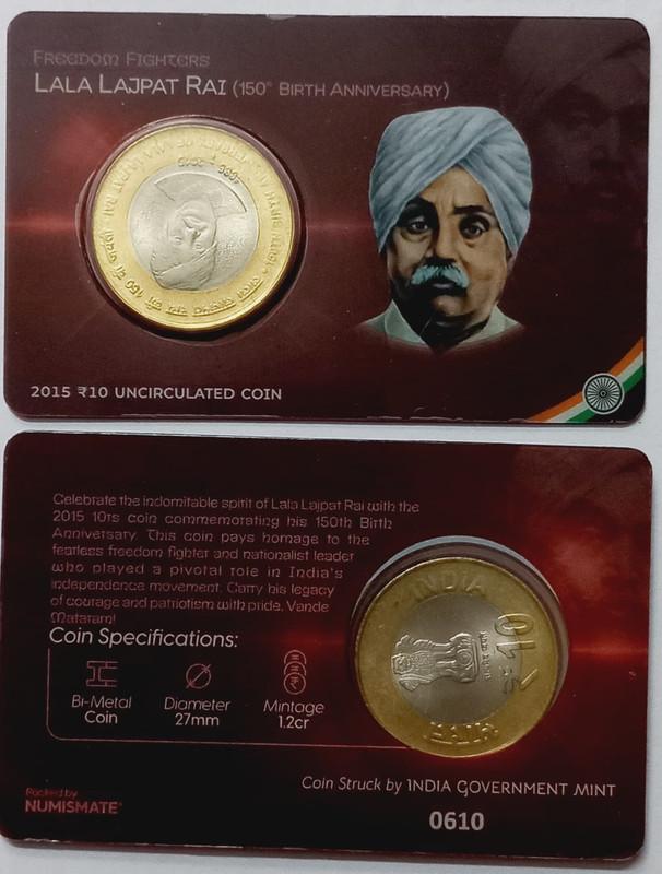 150th Birth Anniversary of Lala Lajpat Rai ATM card Rs.10 (Pvt)