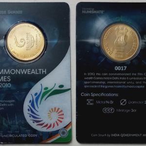 19th Commonwealth Games Delhi 2010 ATM card Rs.5 (Pvt)