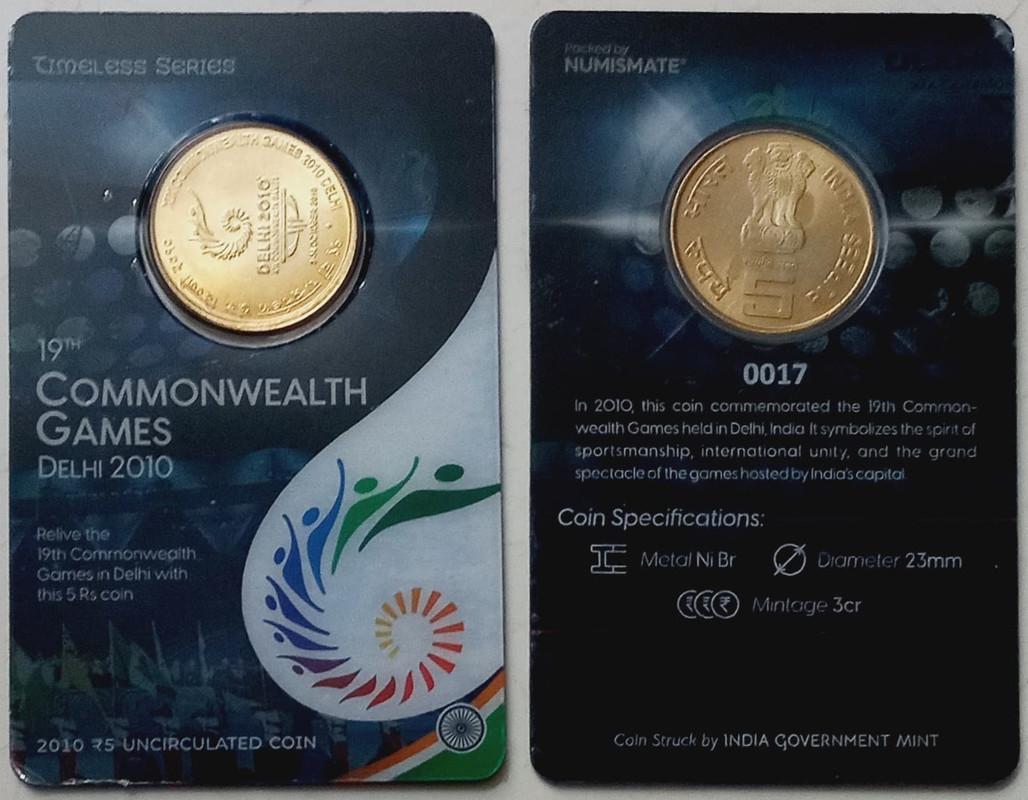 19th Commonwealth Games Delhi 2010 ATM card Rs.5 (Pvt)